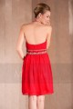 Short Red Party Dress With Rhinestones Belt - Ref C274 - 04