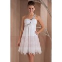 Open-Back White Short Party Dress With One Glitter Strap - Ref C277 - 02