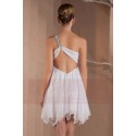 Open-Back White Short Party Dress With One Glitter Strap - Ref C277 - 04