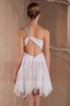 Open-Back White Short Party Dress With One Glitter Strap - Ref C277 - 04