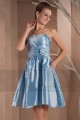 Robe de cocktail romy en taffetas bleu ciel - Ref C276 - 02