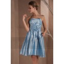 Light Blue Satin Homecoming Dress - Ref C276 - 04