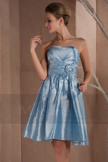 Light Blue Satin Homecoming Dress - C276 #1