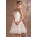 Robe courte de soiree Mary Lou en organza blanche - Ref C280 - 02