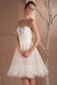 Robe courte de soiree Mary Lou en organza blanche - Ref C280 - 02