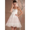 Robe courte de soiree Mary Lou en organza blanche - Ref C280 - 03