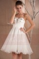 Robe courte de soiree Mary Lou en organza blanche - Ref C280 - 03