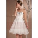 Robe courte de soiree Mary Lou en organza blanche - Ref C280 - 04