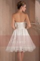 Robe courte de soiree Mary Lou en organza blanche - Ref C280 - 05