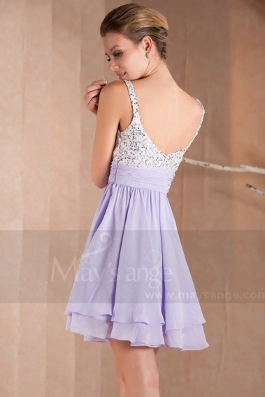 Robe Violette des prés courte pour cocktail - C285 #1