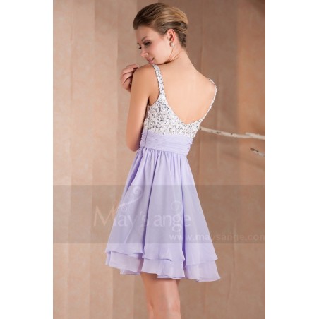 Robe Violette des prés courte pour cocktail