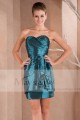 Robe courte de cocktail Yeux Bleus en taffetas - Ref C286 - 03