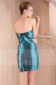 Robe courte de cocktail Yeux Bleus en taffetas - Ref C286 - 05