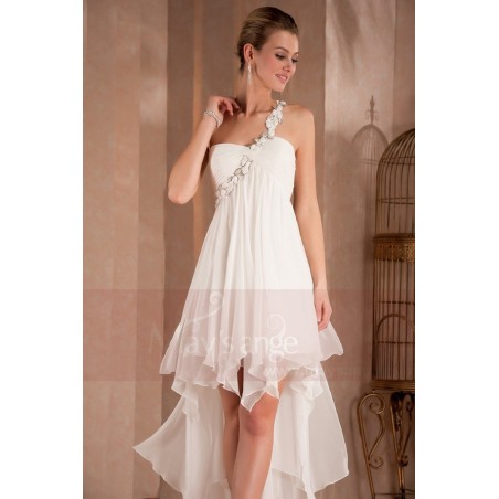 White Summer Dress Asymmetric Style