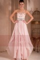 STRAPLESS LONG PINK DRESS WITH GLITTER FOR WEDDING GUEST - Ref L311 - 02