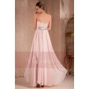 STRAPLESS LONG PINK DRESS WITH GLITTER FOR WEDDING GUEST - Ref L311 - 03