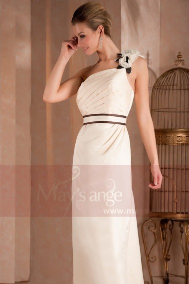 ELEGANT DRESS FOR CEREMONY FLORAL ON THE SINGLE STRAP - L312 #1