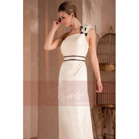 ELEGANT DRESS FOR CEREMONY FLORAL ON THE SINGLE STRAP