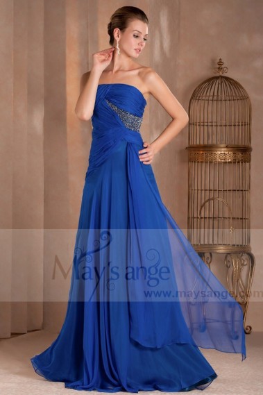 Robe de soirée bleu roi fluidité Seine L209 - L209 #1