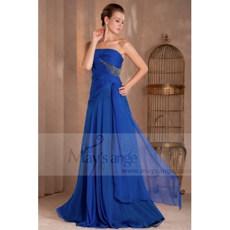 Robe de soirée bleu roi fluidité Seine L209