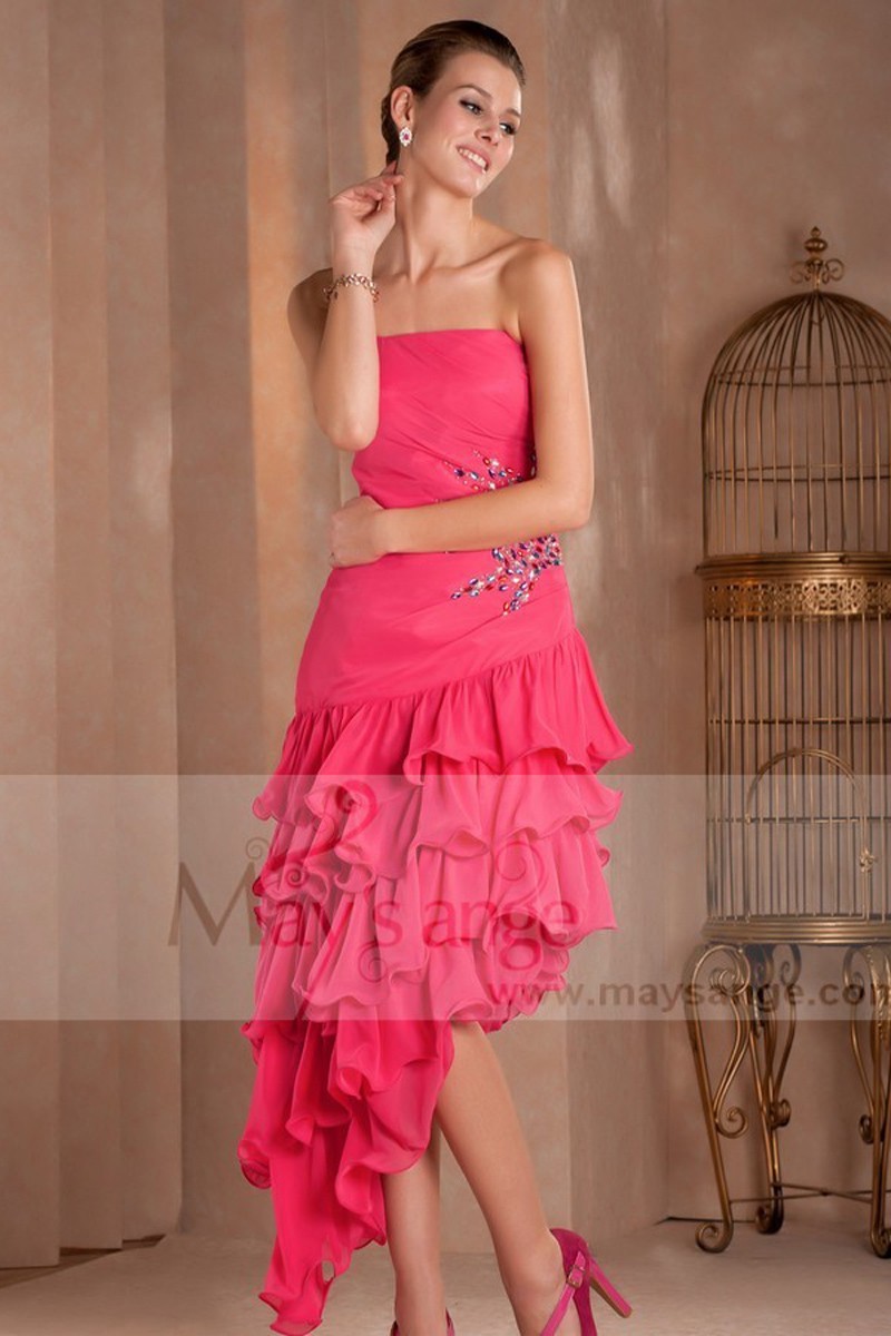 Robe de soirée flamenco fuchsia - Ref L416 - 01 Robe de soirée flamenco fuchsia - Ref L416 - 01