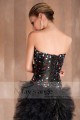 Black taffetas and tulle jewel-incrusted cocktail dress - Ref C402 - 03