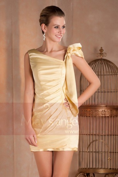 Sexy Yellow Chiffon Party Dress - C407 #1