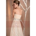 CHAMPAGNE LONG STRAPLESS DRESS FOR CHIC EVENING WITH SHINE FABRIC - Ref L165 - 02
