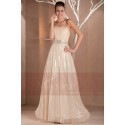 CHAMPAGNE LONG STRAPLESS DRESS FOR CHIC EVENING WITH SHINE FABRIC - Ref L165 - 03