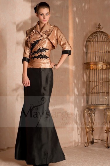 Two-Tone Evening Dress Mermaid Cut With Matching Bolero - L166 #1