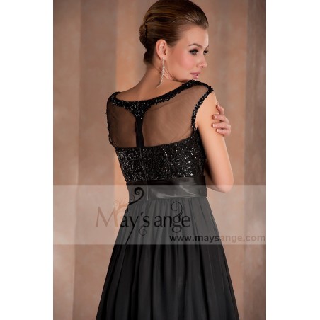 Black Party Dress With Cap- Sleeve