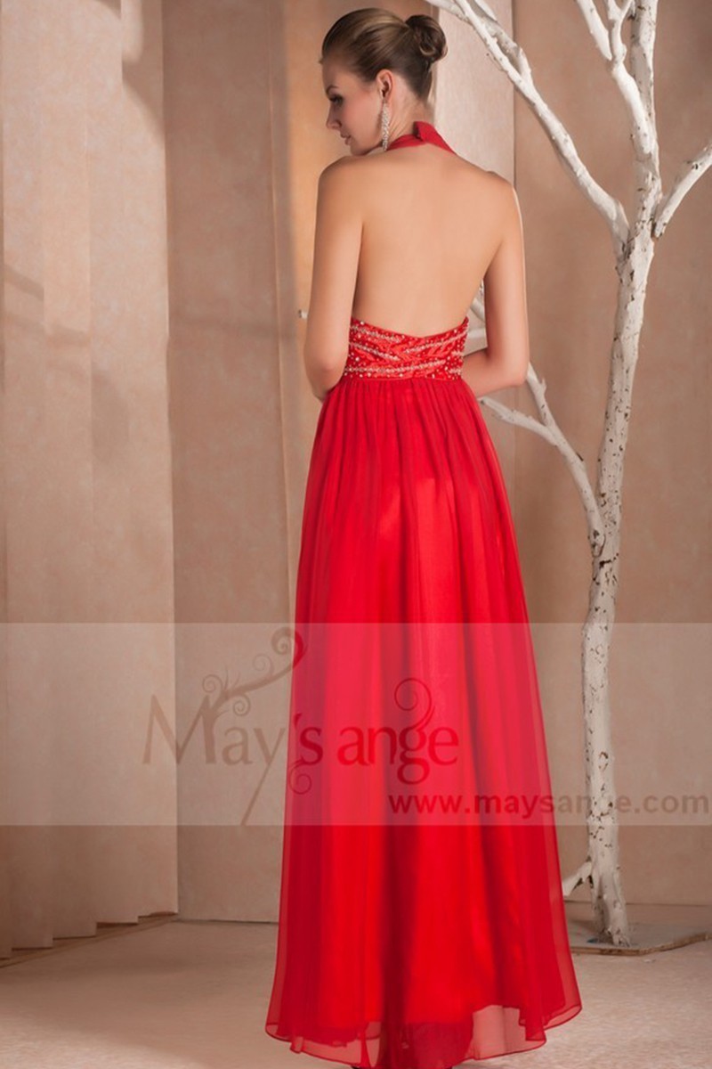 Sexy Red Cocktail Dress Backless And Straps On The Neck - Ref L031 - 01 Sexy Red Cocktail Dress Backless And Straps On The Neck - Ref L031 - 01