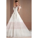 V-Neck Embroidered Vintage Wedding Dress With Sleeves - Ref M311 - 02