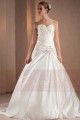 A-Line Court Train Satin Wedding Dress With Pearls - Ref M315 - 03