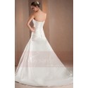 A-Line Court Train Satin Wedding Dress With Pearls - Ref M315 - 04