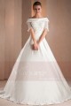 Off-The-Shoulder Lace Satin Bridal Dresses With Rhinestones - Ref M322 - 02