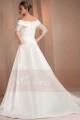 Off-The-Shoulder Lace Satin Bridal Dresses With Rhinestones - Ref M322 - 03