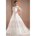 Off-The-Shoulder Lace Satin Bridal Dresses With Rhinestones - Ref M322 - 04