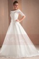Off-The-Shoulder Lace Satin Bridal Dresses With Rhinestones - Ref M322 - 04