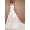 Off-The-Shoulder Lace Satin Bridal Dresses With Rhinestones - Ref M322 - 05