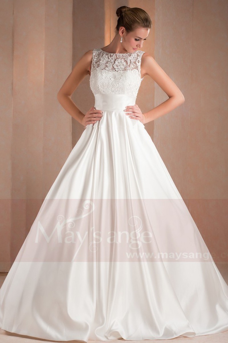 Illusion Satin Bridal gown Angelique - Ref M325 - 01