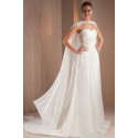 Empire Strapless Chiffon Bridal Gown With Cape - Ref M327 - 02