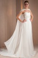Empire Strapless Chiffon Bridal Gown With Cape - Ref M327 - 02