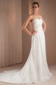 Empire Strapless Chiffon Bridal Gown With Cape - Ref M327 - 05