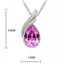 Bijoux fantaisie collier pierre fuchsia - Ref F040 - 03