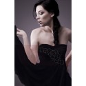 Promotion Robe de cocktail Fleurette noire - Ref C045 Promo - 02