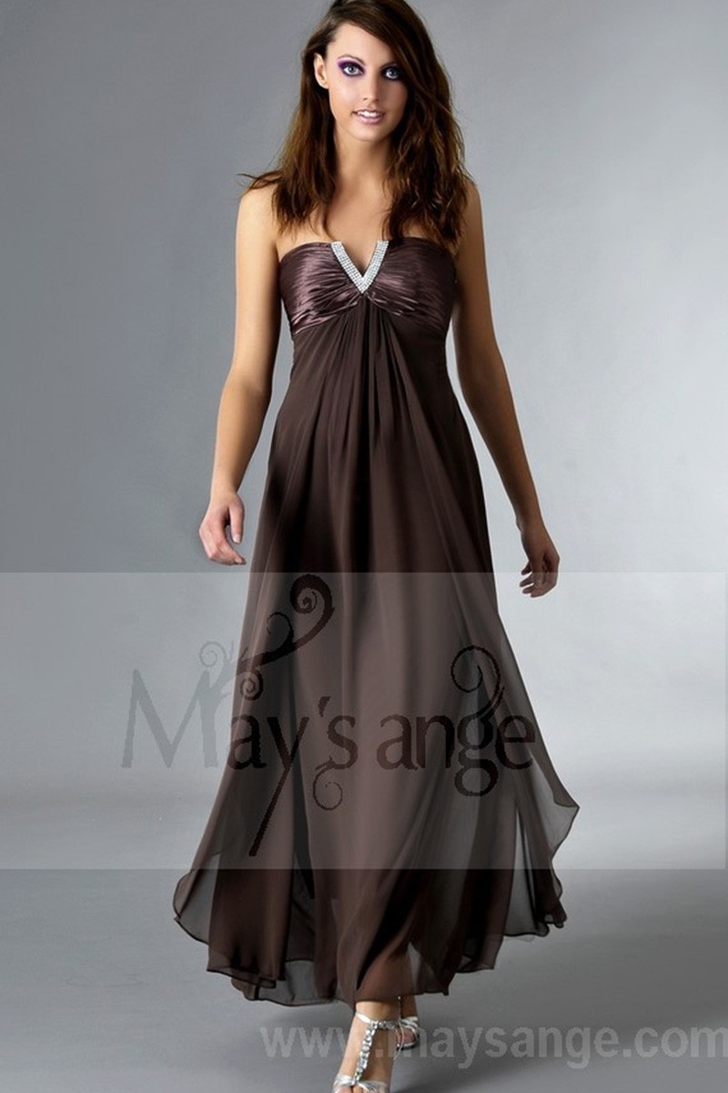Long and brown Evening dress Orient - Ref L112 Promo - 01