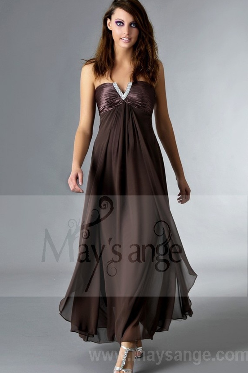 Promotion Robe longue de soirée Orient Marron tenue de mariage - Ref L112 Promo - 01