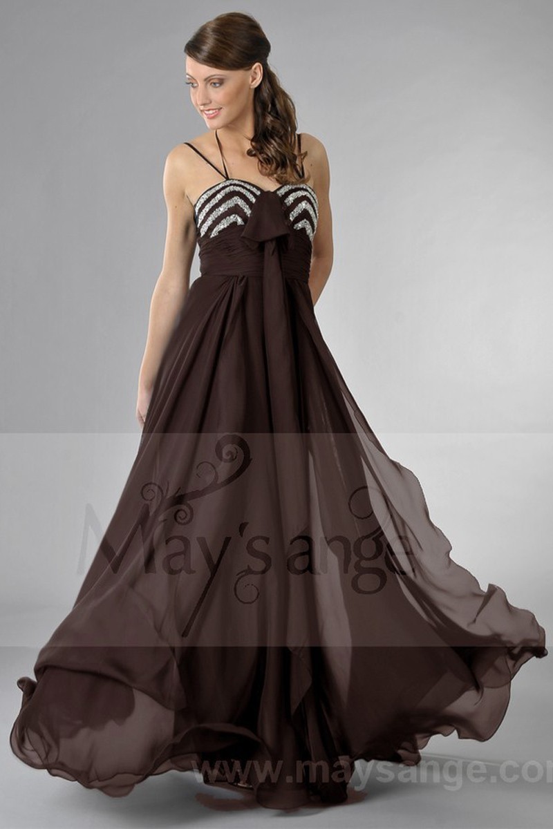 robe longue marron chocolat