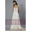 Strapless A-Line Wedding-Dress With Golden Embroidery - Ref M004 - 02